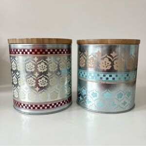 Gibson Home General Store Hollydale 2 Piece Steel Canister Set Country Boho